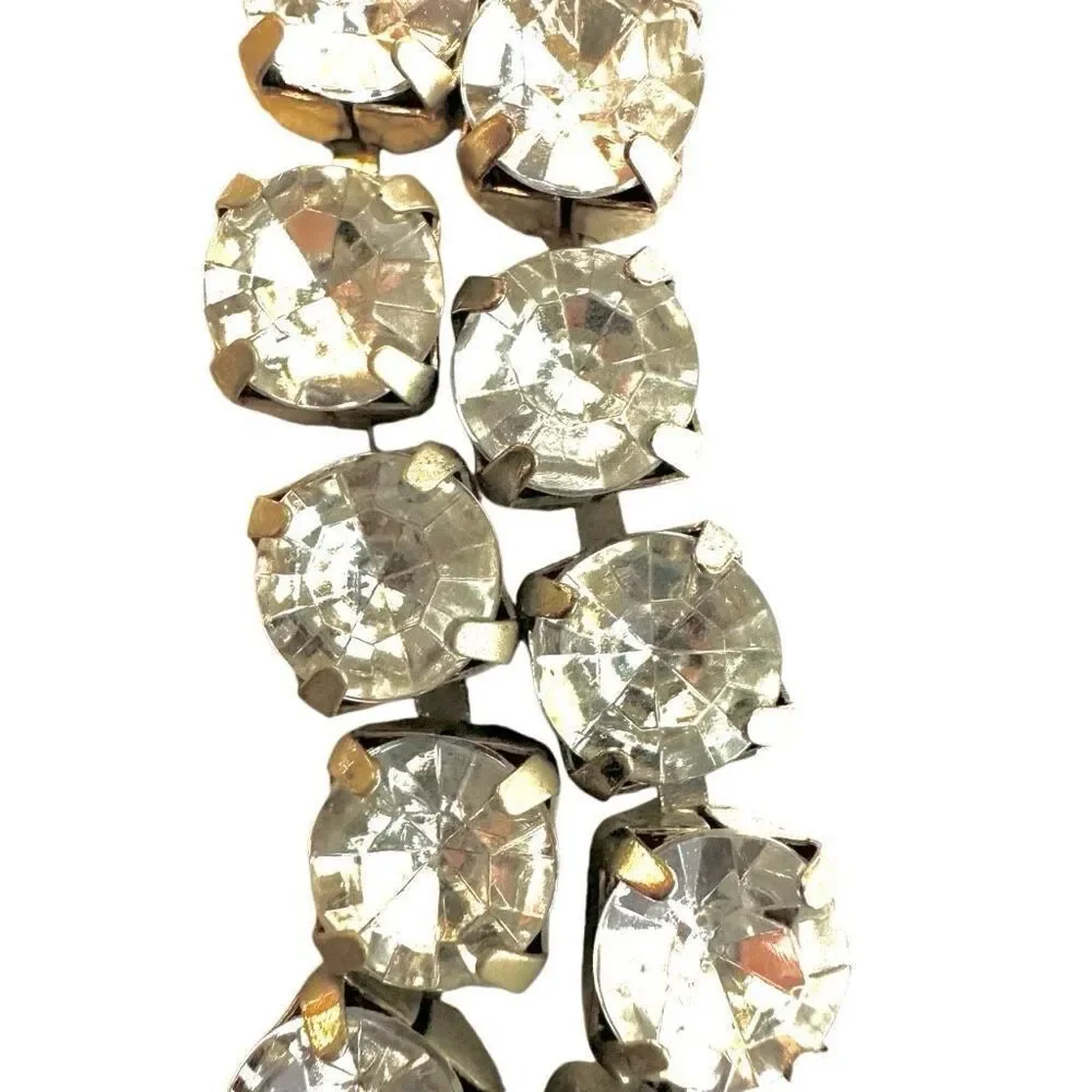 Silver tone rhinestone hip belt